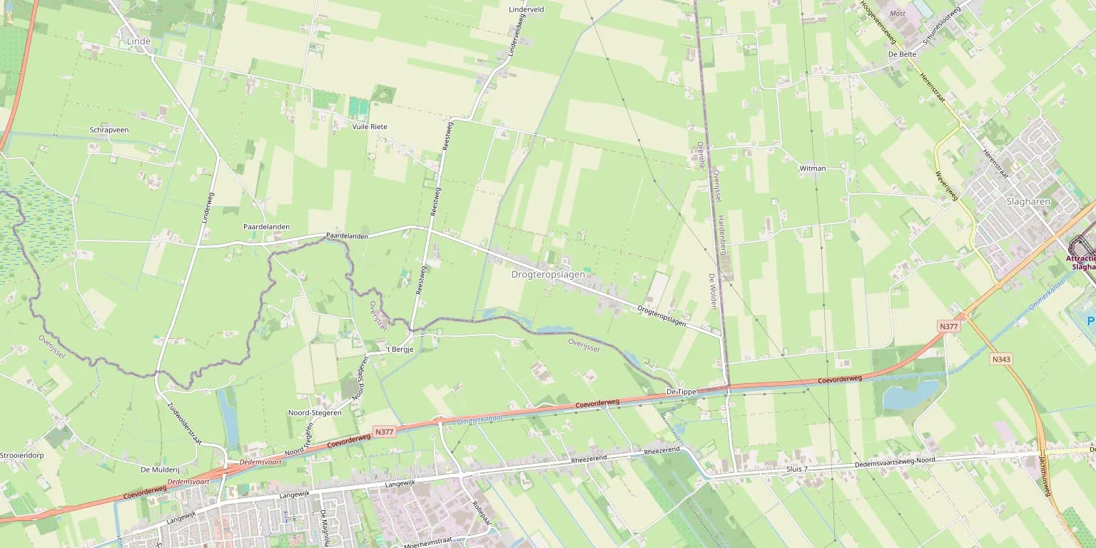 Kaart van Drogteropslagen — werkgebied voor hypotheekadvies